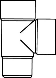 PVC T-stuk 2 X LM/VS 80X80MM 90*